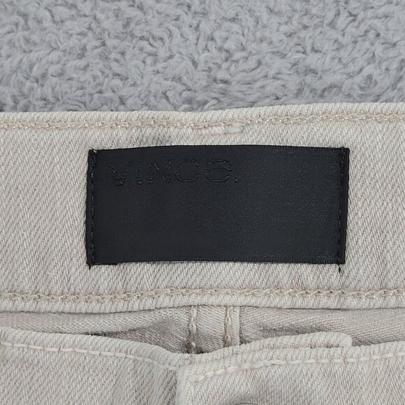 Vince Womens Skinny Jeans Size 26 Beige Cotton Blend  Light Distressed - Picture 5 of 9